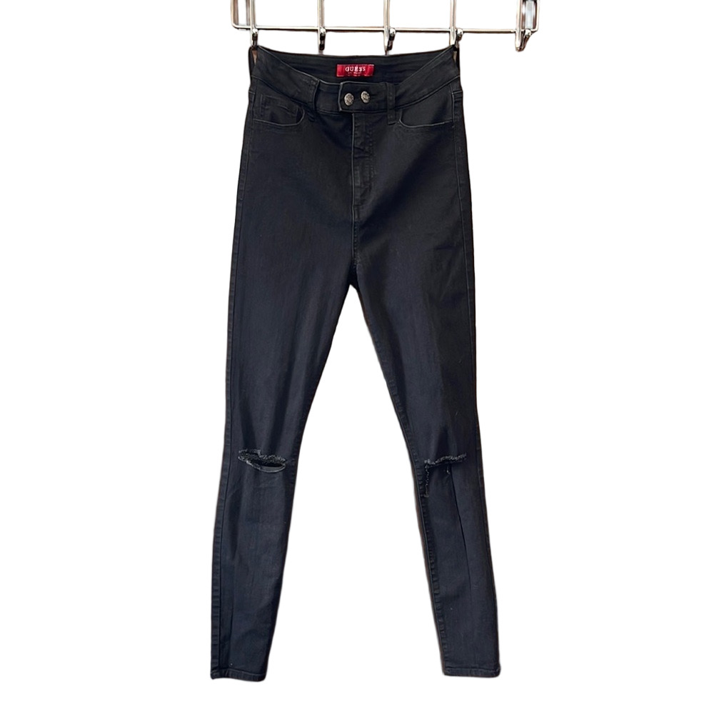 Guess Black High Rise Jeans with Tapered Leg
